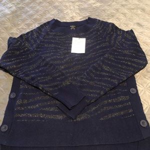 NWT Stella & Dot Navy/Zebra Sweater